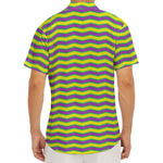 Mardi Gras Fat Tuesday Zigzag Print Men's Deep V-Neck Shirt