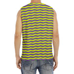 Mardi Gras Fat Tuesday Zigzag Print Men's Fitness Tank Top