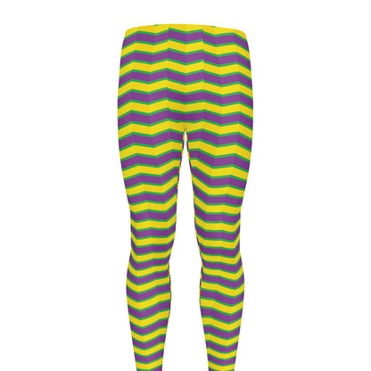 Mardi Gras Fat Tuesday Zigzag Print Men's leggings