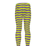 Mardi Gras Fat Tuesday Zigzag Print Men's leggings