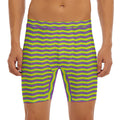 Mardi Gras Fat Tuesday Zigzag Print Men's Long Boxer Briefs