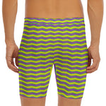 Mardi Gras Fat Tuesday Zigzag Print Men's Long Boxer Briefs