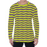 Mardi Gras Fat Tuesday Zigzag Print Men's Long Sleeve T-Shirt