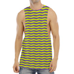 Mardi Gras Fat Tuesday Zigzag Print Men's Muscle Tank Top