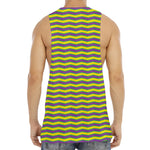 Mardi Gras Fat Tuesday Zigzag Print Men's Muscle Tank Top