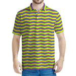 Mardi Gras Fat Tuesday Zigzag Print Men's Polo Shirt