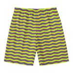 Mardi Gras Fat Tuesday Zigzag Print Men's Swim Trunks