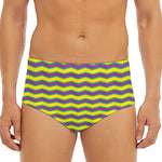 Mardi Gras Fat Tuesday Zigzag Print Men's Triangle Swim Briefs