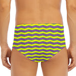 Mardi Gras Fat Tuesday Zigzag Print Men's Triangle Swim Briefs