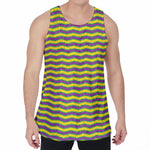 Mardi Gras Fat Tuesday Zigzag Print Men's Velvet Tank Top