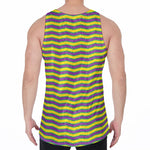 Mardi Gras Fat Tuesday Zigzag Print Men's Velvet Tank Top