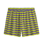 Mardi Gras Fat Tuesday Zigzag Print Mesh Shorts
