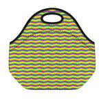 Mardi Gras Fat Tuesday Zigzag Print Neoprene Lunch Bag