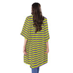 Mardi Gras Fat Tuesday Zigzag Print Open Front Beach Cover Up