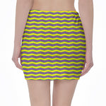 Mardi Gras Fat Tuesday Zigzag Print Pencil Mini Skirt