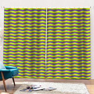 Mardi Gras Fat Tuesday Zigzag Print Pencil Pleat Curtains