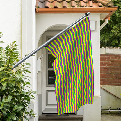 Mardi Gras Fat Tuesday Zigzag Print Polyester Flag