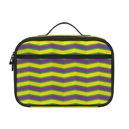 Mardi Gras Fat Tuesday Zigzag Print Portable Lunch Bag