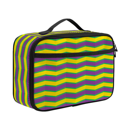 Mardi Gras Fat Tuesday Zigzag Print Portable Lunch Bag