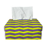 Mardi Gras Fat Tuesday Zigzag Print Rectangle Tissue Box Cover