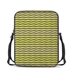 Mardi Gras Fat Tuesday Zigzag Print Rectangular Crossbody Bag