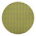 Mardi Gras Fat Tuesday Zigzag Print Round Blanket