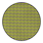Mardi Gras Fat Tuesday Zigzag Print Round Floor Mat