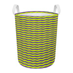 Mardi Gras Fat Tuesday Zigzag Print Round Laundry Basket