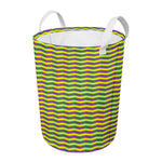 Mardi Gras Fat Tuesday Zigzag Print Round Laundry Basket