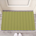 Mardi Gras Fat Tuesday Zigzag Print Rubber Doormat