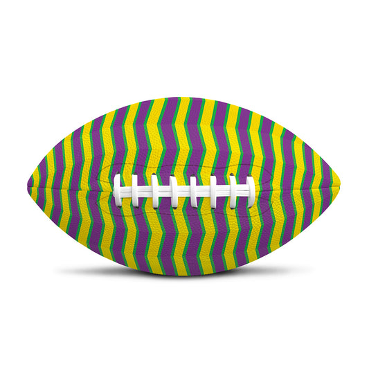 Mardi Gras Fat Tuesday Zigzag Print Rugby Ball