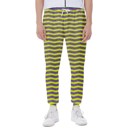 Mardi Gras Fat Tuesday Zigzag Print Scuba Joggers