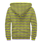 Mardi Gras Fat Tuesday Zigzag Print Sherpa Lined Zip Up Hoodie