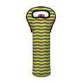 Mardi Gras Fat Tuesday Zigzag Print Single Neoprene Wine Tote