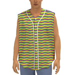 Mardi Gras Fat Tuesday Zigzag Print Sleeveless Baseball Jersey