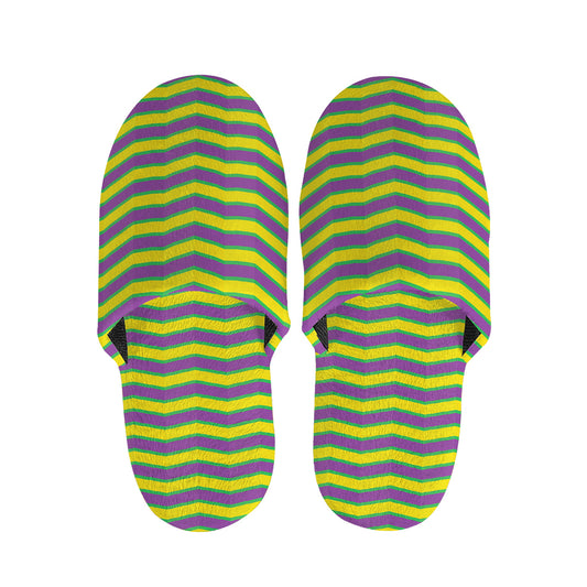 Mardi Gras Fat Tuesday Zigzag Print Slippers