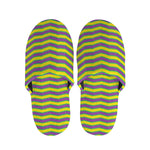 Mardi Gras Fat Tuesday Zigzag Print Slippers