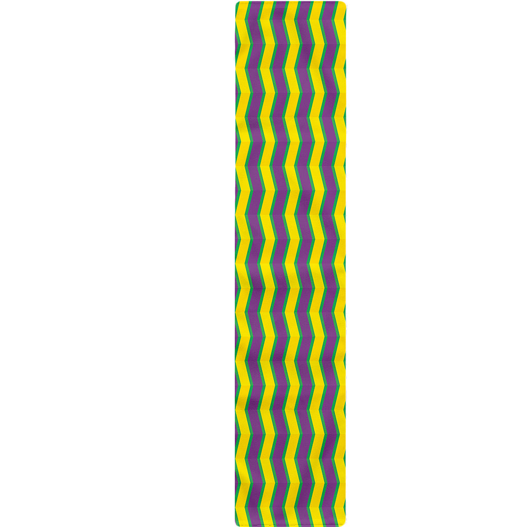 Mardi Gras Fat Tuesday Zigzag Print Table Runner