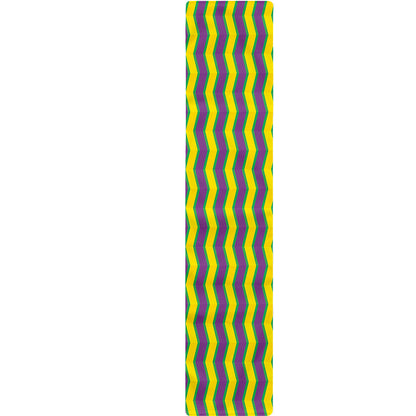 Mardi Gras Fat Tuesday Zigzag Print Table Runner