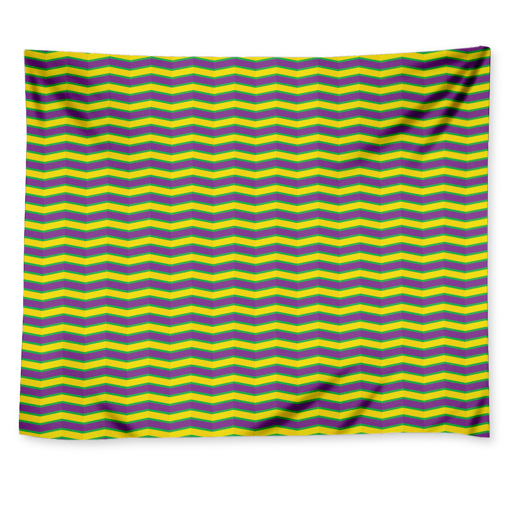 Mardi Gras Fat Tuesday Zigzag Print Tapestry