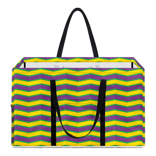 Mardi Gras Fat Tuesday Zigzag Print Utility Tote Bag