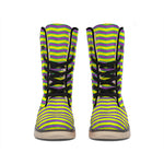 Mardi Gras Fat Tuesday Zigzag Print Winter Boots