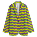 Mardi Gras Fat Tuesday Zigzag Print Women's Cotton Blazer