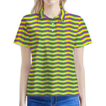 Mardi Gras Fat Tuesday Zigzag Print Women's Polo Shirt