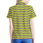 Mardi Gras Fat Tuesday Zigzag Print Women's Polo Shirt