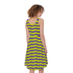 Mardi Gras Fat Tuesday Zigzag Print Women's Sleeveless Dress