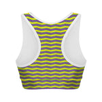 Mardi Gras Fat Tuesday Zigzag Print Women's Sports Bra