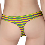 Mardi Gras Fat Tuesday Zigzag Print Women's Thong