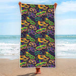 Mardi Gras Festival Pattern Print Beach Towel
