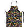 Mardi Gras Festival Pattern Print Bib Apron With Pocket